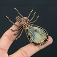 thumbnail image 4 of Natural Labradorite Gemstone Handmade Copper Wire Wrap Spider Pendant 2.56", 4 of 4
