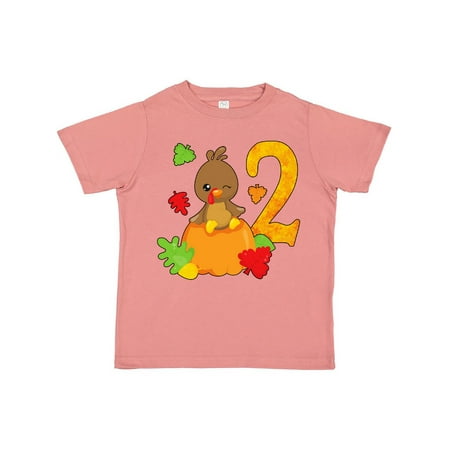 

Inktastic Second Birthday Turkey on Pumpkin Gift Toddler Boy or Toddler Girl T-Shirt