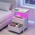 thumbnail image 6 of Night Stand with Charging Station, LED Nightstand with U-S-B Ports and Outlets for Small Spaces, 2 Fabric Storage Drawers, Bedside Table End Tables Bedroom, 6 of 10