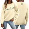 thumbnail image 2 of lnmuld Solid Color Women's Hoodless Solid Print Sweatshirt Long Sleeve O Neck T-Shirt Top for Daily Home Outdoor Workout Comfort Wear Size:S, 2 of 9
