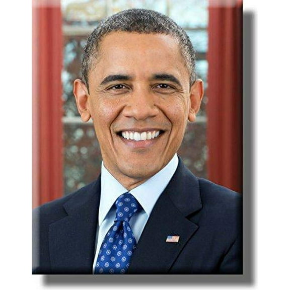 President Barack Obama Portrait Picture on Stretched Canvas, Wall Art Décor, Ready to Hang