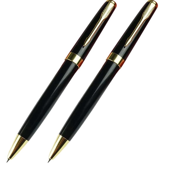 STONEGO Metal Ballpoint Pen - Black Ink Medium Point 1.0mm, Smooth Writing Retractable Ballpoint Pen, Perfect for Business Signatures and Professional Use