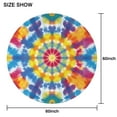 thumbnail image 6 of Colorful Rainbow Tie Dye Spiral Pattern Round Tablecloth 60"x60",Wrinkle Wipeable Table Cloth for Kitchen Dining Room Picnic Patio Party, 6 of 6