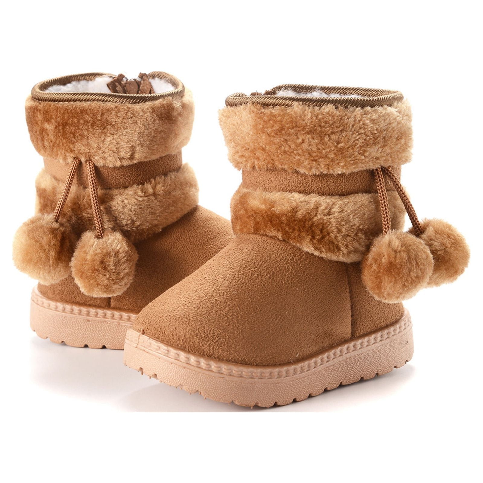 LSLJS Girl s Ankle Boots Toddler Snow for Boys Girls Kids Outdoor Shoes Non Slip Booties with Side Zipper Kid Shoes Walmart