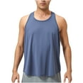 thumbnail image 3 of Jinhomg Men's Loose Tank Top Lightweight Comfy Sleeveless Crew Neck Workout Shirts Basic Solid Gym Athletic Undershirts Regular Fit Sportswear Women Blue M, 3 of 10