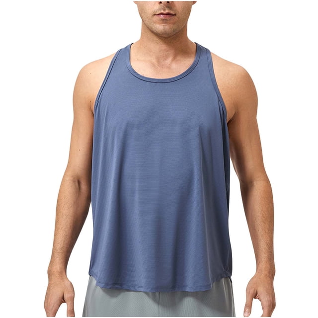 Gilet de Sport D\'entraînement Physique pour Hommes Sans Manches à Col Rond Couleur Unie Décontracté Polyester 1 Pce
