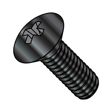 

10-24X1 1/2 Phillips Oval Head Machine Screw Fully Threaded Black Oxide (Pack Qty 3 500) BC-1024MPOB