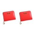 thumbnail image 4 of Minnieouse Tarjetero pequeño y elegante para un fácil acceso, carteras pequeñas, monederos, monederos fáciles de guardar en la bolsa, color Melon rojo 2Conjunto, 4 of 6