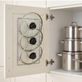 thumbnail image 6 of Tuvgenk 3 Tier Pot Lid Organizer Rack Wall Mount Cabinet Door Storage Holder for Pan Covers Kitchen Countertop Silver, 6 of 6