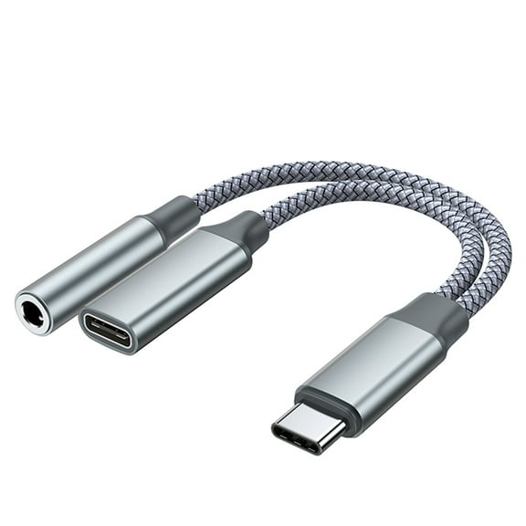 USB C to 3.5mm Headphone and Charger Adapter, 2 in 1 USB C to Aux Audio Jack with PD Fast Charging Dongle Cable Cord for Phone 16 15 Pro Max Samsung Galaxy S25 S24 S23 Pixel Ultra,iPad Pro