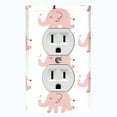 thumbnail image 1 of Metal Light Switch Plate Cover Cute Baby Elephant Pink ZOO006, 1 of 13