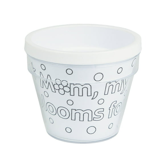Color Your Own Mom Artist Flowerpots - 12 Pc., Craft Kits, Misc CYO - Paper, CYO - Paper, Mother's Day, 12 Pieces, Assorted