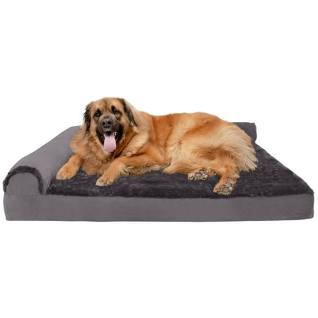 UPC: 0842229121858 | FurHaven Pet Products Plush & Velvet Deluxe Chaise Lounge Orthopedic Sofa-Style Pet Bed for Dogs & Cats – Platinum Gray  Jumbo Plus