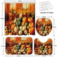 thumbnail image 4 of Pumpkin Bathroom Sets with Shower Curtain and Rugs and Accessories,Autumn Fall Halloween Shower Curtain Sets, Thanksgiving Vintage Orange Shower Curtains for Bathroom Decor 4 Pcs, 4 of 6