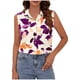 thumbnail image 2 of TaTaai Button Front Blouse Lightweight Drape Women's Casual Fashion Lapel Printed Sleeveless Short Sleeve Loose Summer Office Daily Top Gift, 2 of 6
