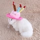 thumbnail image 5 of Disfraz de mascota con diseño de velas, sombrero de cumpleaños, accesorio para perros, animales pequeños, color rosa, 5 of 11