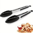 thumbnail image 2 of 2pcs, Silicone Baking Food Tongs, Stainless Steel Bread Non-slip Silicone Barbecue Clip, Bread Clip 9 Inch, 12 Inch, BBQ Tools, Kitchen Accessories, 2 of 4