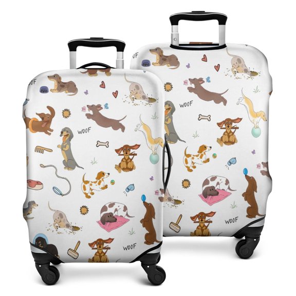 Cartoon Dachshund Luggage Cover Fashion Suitcase Cover Baggage Covers Fit 25-28 Inch Luggage (Go Travel)