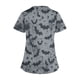 thumbnail image 3 of Tops Cortos para las Mujeres, Halloween Impreso en Cuello en V con Bolsillo, Moda Casual Manga Corta, 3 of 5