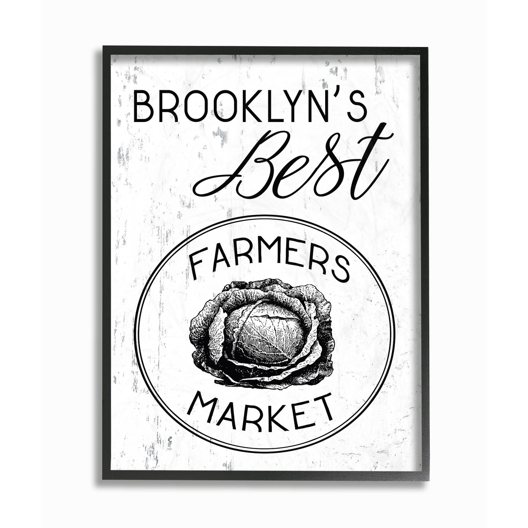 Stupell Brooklyns Best Farmers Market Framed Giclee Texture Art 11 x 14