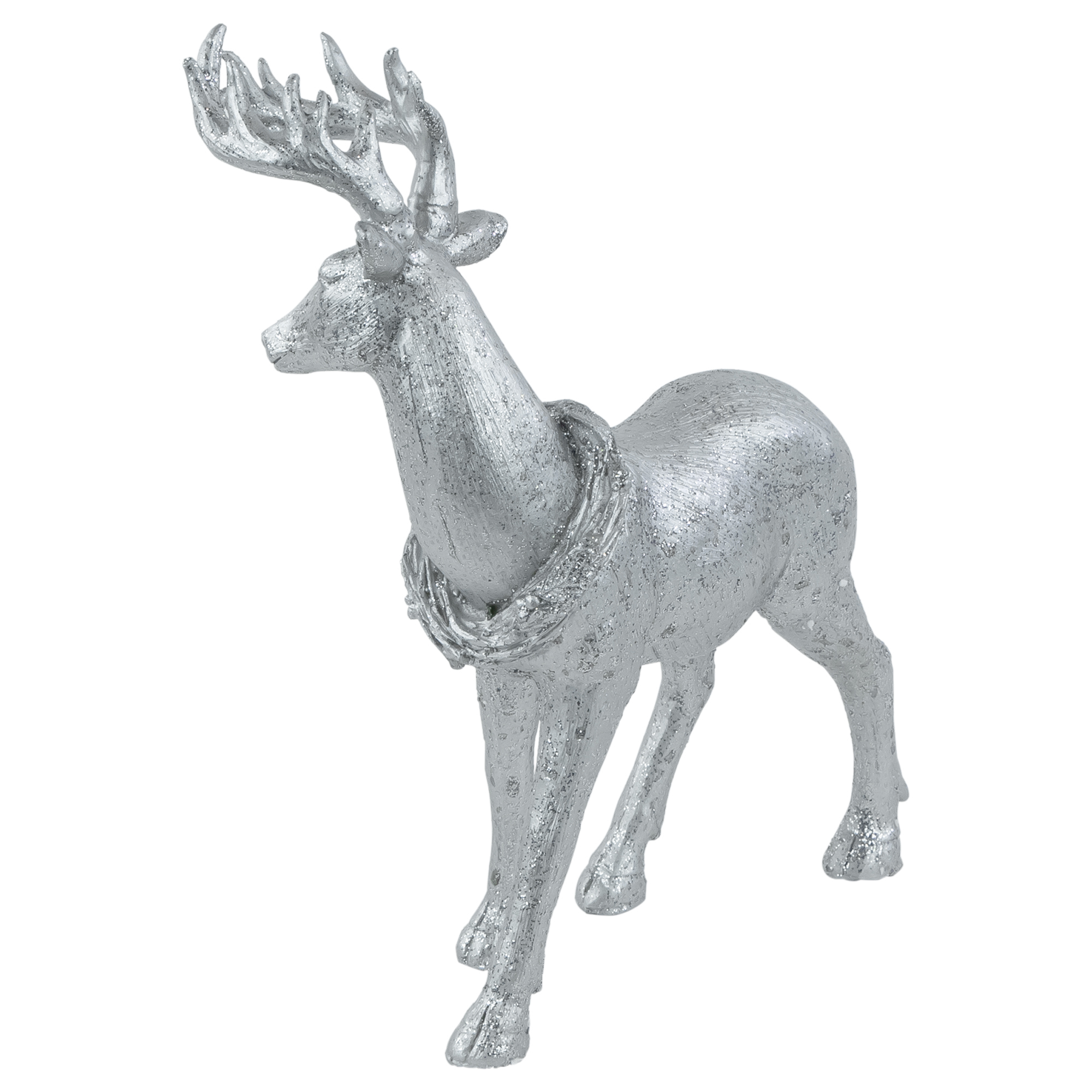 11.5" Elegant Silver Christmas Table Top Reindeer Figure