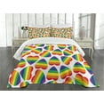 thumbnail image 3 of Ambesonne Pride Quilted Bedspread Set 3 Pcs, Colorful Heart, King Size, Multicolor, 3 of 5
