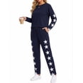 thumbnail image 5 of oyyn Fashion Women 2 Piece Set Outfits Casual Pullover and Pants Jogger Tracksuit Blue Female Long Sleeve Activewear Set L, 5 of 7