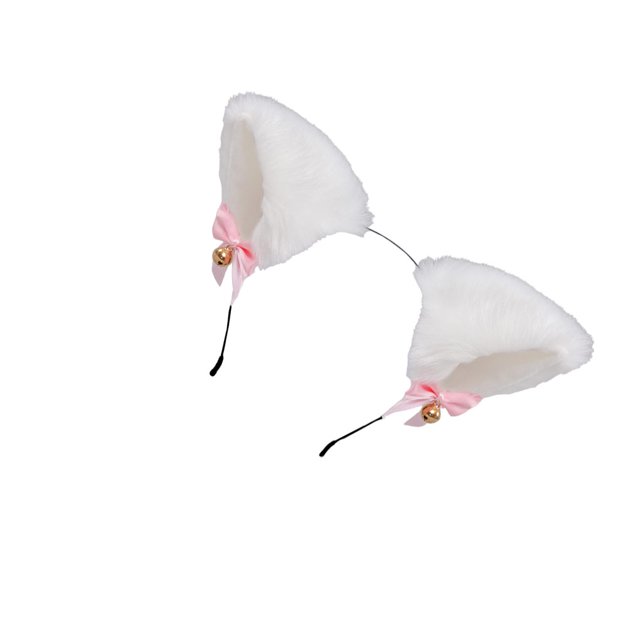 Minnieouse Banda para la cabeza de niña con lazo, cascabeles pequeños, diseño de orejas de animales encantadores, suministro a juego, herramienta de Accesorio para el cabello Tipo 1 Minnieouse AP010458-01B