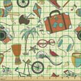 thumbnail image 2 of Ambesonne Summer Fabric by the Yard Upholstery, Colorful Warm Beach Time, 1 Yard, Burnt Sienna and Multicolor, 2 of 5