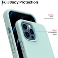 thumbnail image 4 of Shockproof Liquid Silicone Designed for iPhone 12 Pro Max Case 6.7", Gel Rubber Full Body Protection Anti-Shock Cover Case Drop Protection 6.7inch-Mint Green, 4 of 6