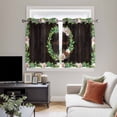 thumbnail image 4 of Spring Botanical Kitchen Curtains Window Panels, Garden Birds Floral Leaves Brown Wood Insulated Window Treatment Curtain, Grommet Curtains for Bedroom/Living Room/Bathroom, 2 Piece 42"Wx54"L, 4 of 8