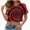 T-Shirt H54-Red, variant on Women's T Shirt Short Sleeves Cool Street Comfy Casual Vacation Clothes