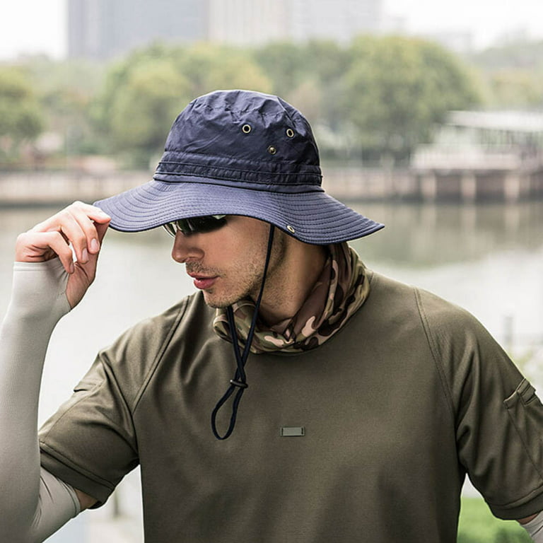 COOLL Summer Outdoor Fishing Sun Protection Wide Brim Bucket Hat Foldable  Boonie Cap， Army Green
