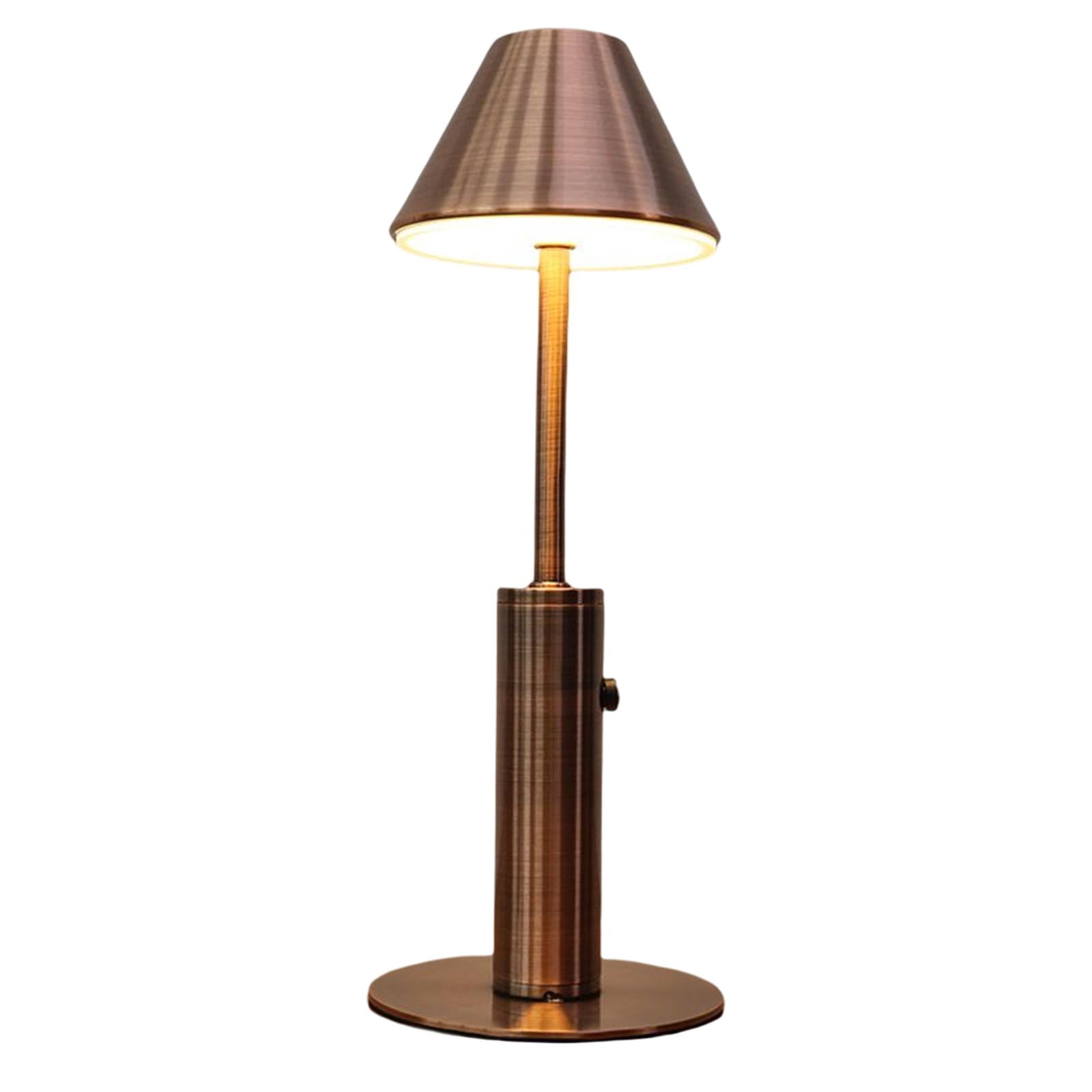 Modern Table Lamp Bar Decor Desk Restaurant Battery Umbrella Bronze ...