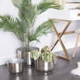 thumbnail image 2 of CosmoLiving by Cosmopolitan 9", 7", 6"H Brushed Silver Metal Planter (3 Count), 2 of 12