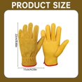 thumbnail image 3 of Clearance Hand protection equipment under $7,Cowhide Leather Work Gloves With Reinforced For Men & Women Rigger Glove For Driver Construction Yardwork Gardening 1PC, 3 of 8