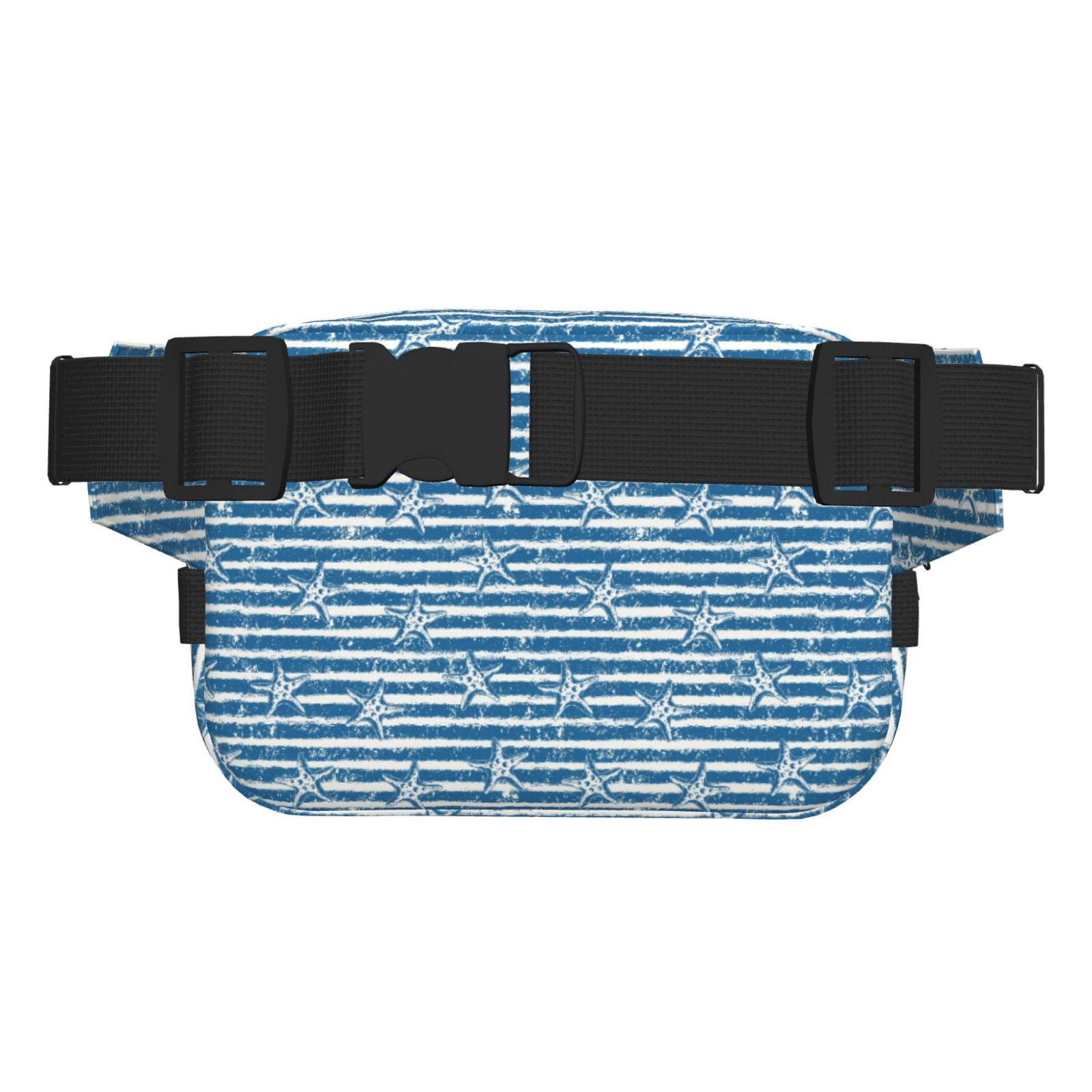 Picia Ocean on Striped Print Square Double-Layer Waist Bag Mini Adjustable Waist Belt Bag Exercise Running Travel Hiking