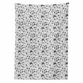 thumbnail image 2 of Black and White Tablecloth, Monochrome Butterflies and Petals of Spring on Dotted Swirled Background, Rectangle Satin Table Cover for Dining Room and Kitchen, 60" X 84", Black White, by Ambesonne, 2 of 2