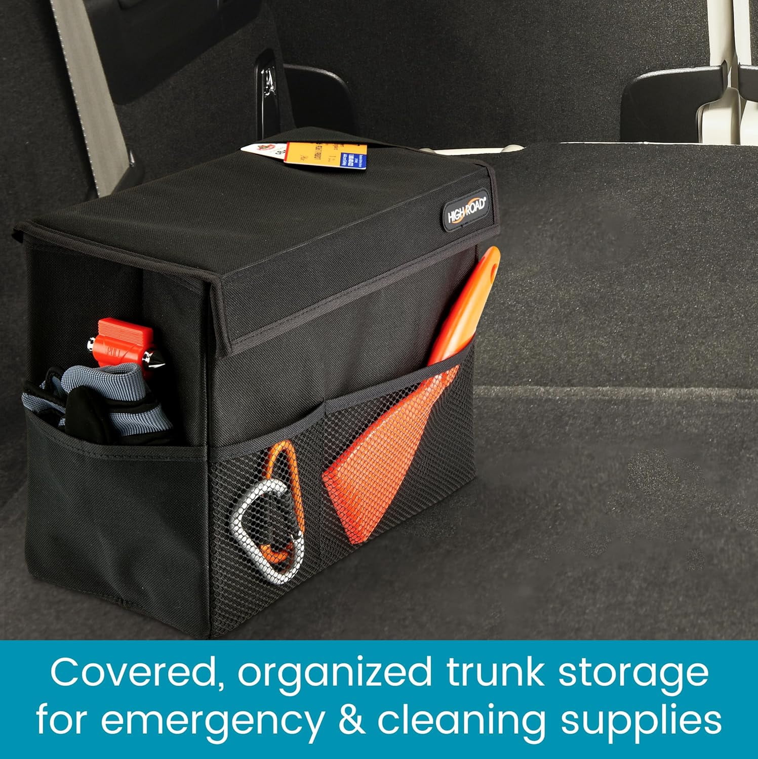 Carganizer Car Storage Bin with Lid - Multipurpose Box for the Back Seat Front Seat or Trunk Univeral Organizer Fits All Vehicles