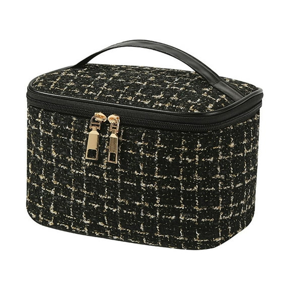 Mosey Large Capacity Cosmetic Bag Portable Handle Zipper Strong Load Bearing Multifunctional Travel Toiletry Makeup Pouch Organizer Case