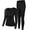 A Black, variant on Plus Size Thermal Underwear for Women Fleece Lined Long Johns Base Layer Top and Bottom Set,1X-5X