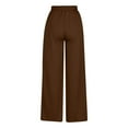 thumbnail image 7 of Womens High Waisted Trousers Fashion Solid Color Straight Wide Leg Casual Long Pants With Pocket Coffee M, 7 of 7