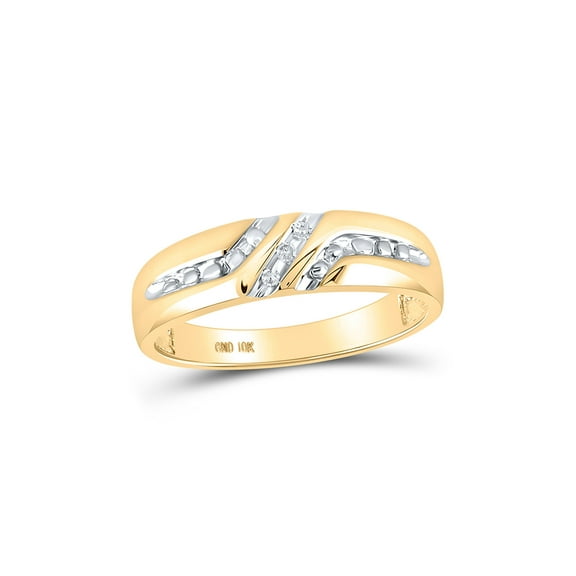 10kt Yellow Gold Mens Round Diamond Wedding Band Ring .03 Cttw