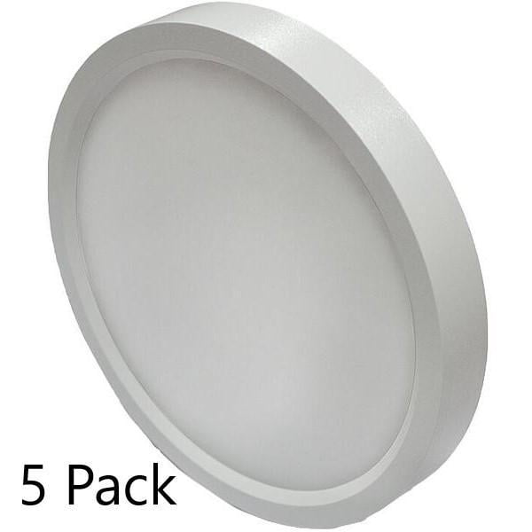 5 Pack 5" Slim Round Flush Mount Wet Rated Ceiling Disk Light Mount
