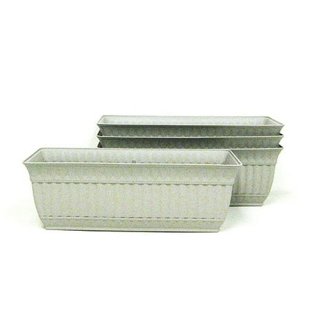 Mainstays 18'' Milano Windowbox Planter - Set of 4, Gray