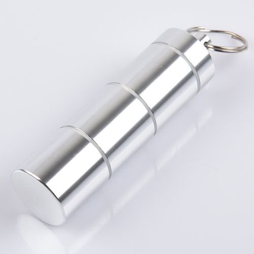 AkoaDa Portable Daily Pill Case, 4 Compartments Stainless Steel