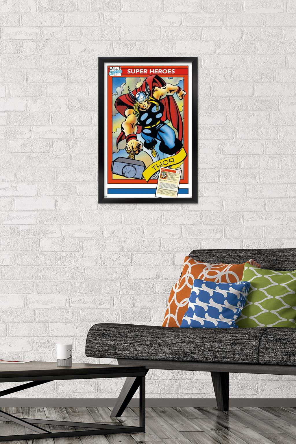 Marvel Trading Cards - Thor Wall Poster, 14.725" x 22.375" Framed