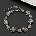 thumbnail image 4 of RSAMD Retro Vintage Rose Bracelet Link Chain For Women Alloy Flower Bracelet JewelJO-Silver-, 4 of 7