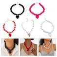 thumbnail image 2 of Sturdy Alloy Heart Necklace Fashionable Beaded Neck Chain Heart Necklace A Thoughtful Gift For Lover, 2 of 9