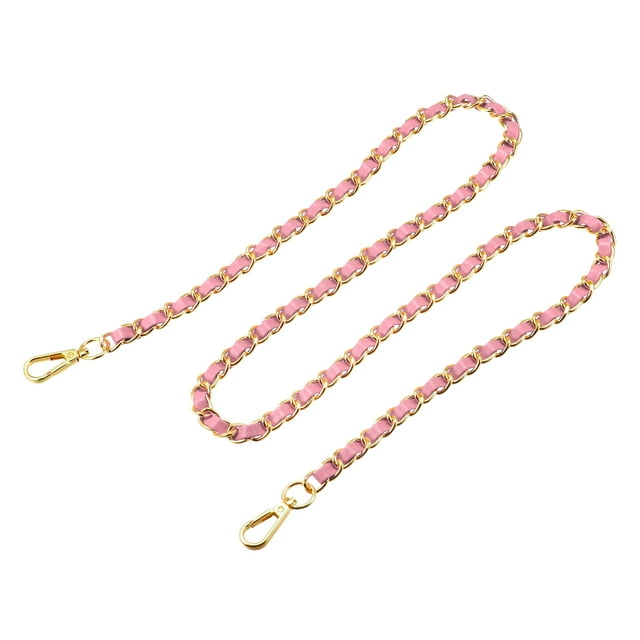 Unique Bargains Purse Chain Strap, 47' Purse Strap Shoulder Bag Replacement Strap(Pink/Yellow Gold)